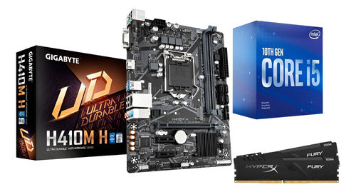 Kit Actualización Ensamble Intel I5 10400 + H410 + 16 Gb Ram Negro