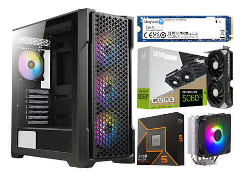 Pc Gamer Rtx 5060 Ti 16gb Ryzen 5 9600x 32gb Ddr5 1tb M.2 1 Tb 32 Gb Nvidia Rtx5060