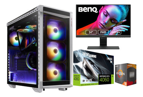 Pc Gamer Ryzen 9 5900x 32gb 1 Tb Rtx 4060 Monitor + Bocinas 32 Gb