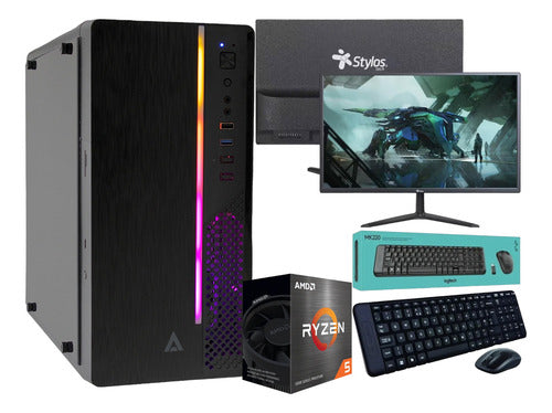 Kit Pc Cpu Ryzen 5600g Ram 16gb Ddr4 480gb Monitor Y Teclado 16 Gb