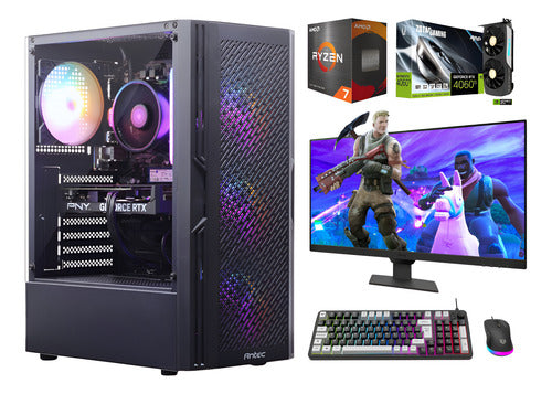 Kit Pc Gamer Ryzen 7 Rtx 5060 1 Tb 32 Ram Monitor 27 Teclado 1 Tb 32 Gb Nvidia Rtx 4060