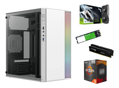 Pc Gamer Rtx 4060 Cpu Ryzen 5 Ram 16gb Ddr4 1tb M.2 Wifi 16 Gb