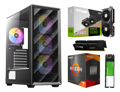 Pc Gamer Rtx 5060 Ryzen 7 7700x Ram 32gb Ddr5 1tb M.2 Wifi 1 Tb 32 Gb Nvidia Rtx5060