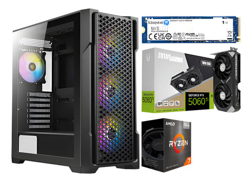 Pc Gamer Rtx 5060 Ti 16gb Ryzen 7 5700g 32gb 1tb M.2 Wifi 1 Tb 32 Gb Nvidia Rtx5060