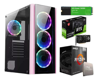 Pc Gamer Rgb Ryzen7 5700g Rtx 3050 6gb 32gb Ram Ssd 1tb Rosa 32 Gb
