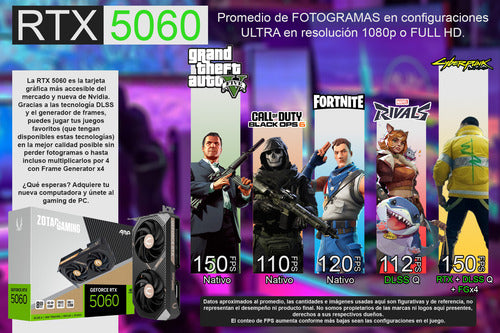 Pc Gamer 'orca' Ryzen 7 Rtx 5060 Ssd 1 Tb 32 Gb Ram Líquido 1 Tb 32 Gb Nvidia Rtx5060
