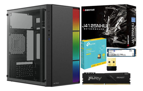 Pc Escritorio Rapida Intel Cpu Ram 8gb Ddr4 500gb Ssd J4125 8 Gb