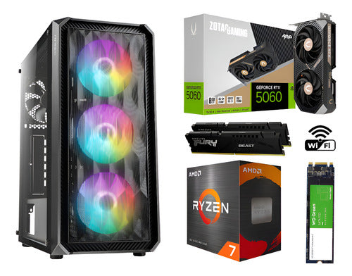 Pc Gamer Rtx 5060 Cpu Ryzen 7 Ram 32gb Ddr4 1tb M.2 5060 32 Gb Ax20