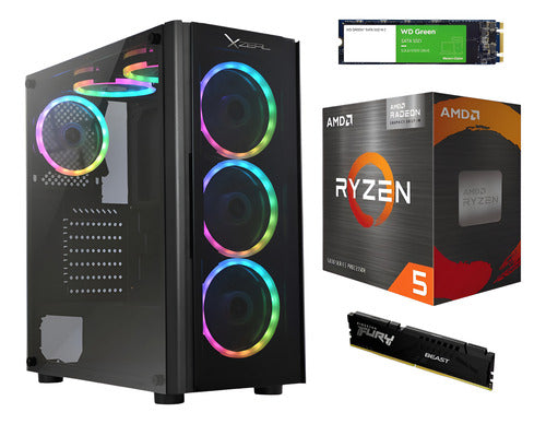 Pc Gamer Rgb Ryzen 5600g Ram 16gb Ddr4 Ssd 512gb Fuente 80+ 16 Gb
