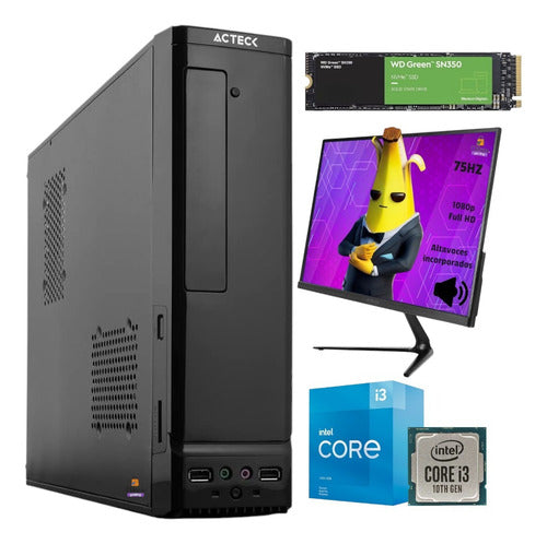 Pc Compacta Slim Cpu Core I3 8gb Ram 240gb M.2 Pantalla 75hz 8 Gb