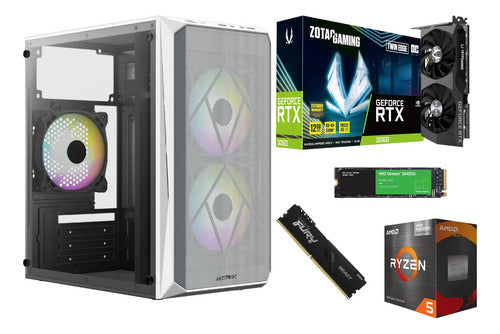 Pc Gamer Doom Rtx 3060  Ryzen 5 Ram 16gb Ddr4 1tb M.2 Wifi 16 Gb