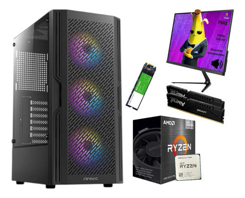Combo Pc Ryzen 7 5700g Ram 32gb 512gb Monitor 24 Y Teclado 32 Gb