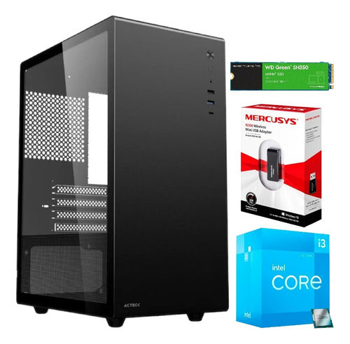 Pc Escritorio Cpu Intel I3 12100 Ram 16gb 500gb Ssd Wifi 16 Gb