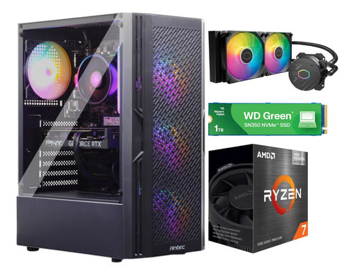 Pc Gamer Ryzen 7 5700g 1 Tb M.2 32gb Ram Rtx 3050 Liquido 32 Gb